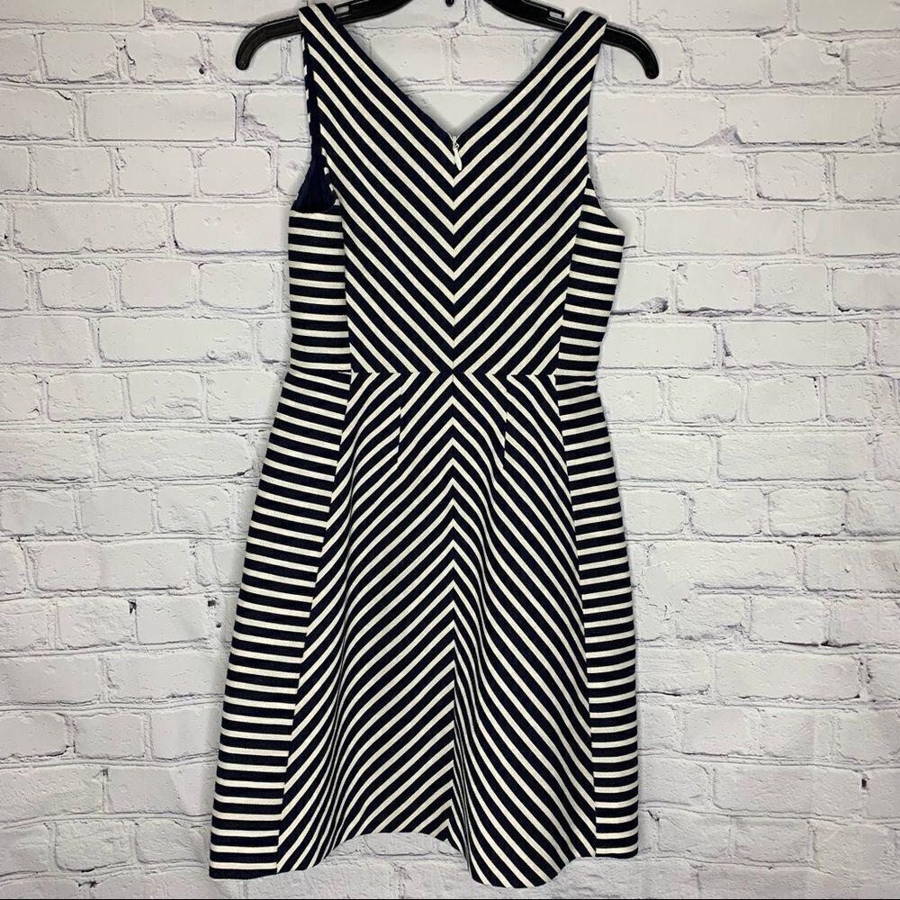 Anthropologie Maeve navy and white miter stripe sleeveless dress - Picture 10 of 16